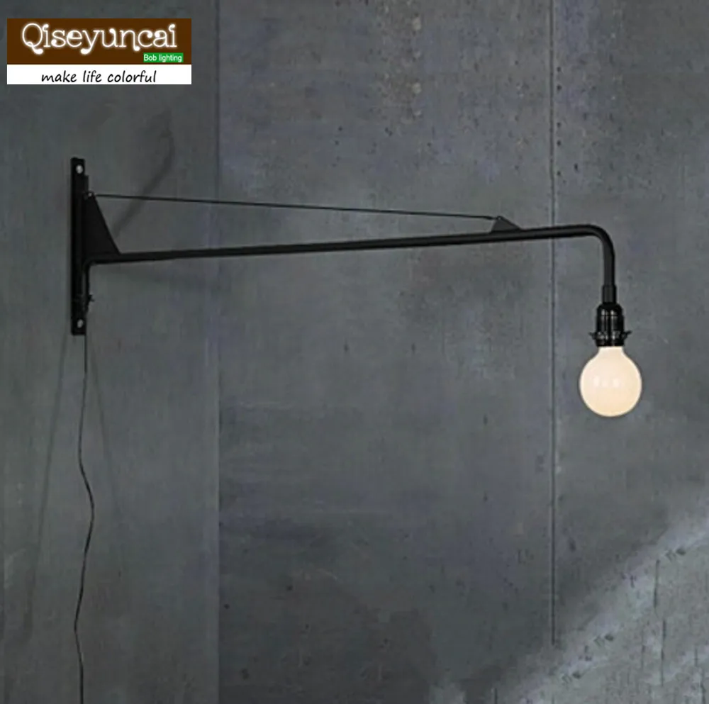 

Qiseyuncai Designer Industrial Wind Potence Wall Light Northern Europe Industry Retro Aisle Long Rod Cantilever Wall Lamp