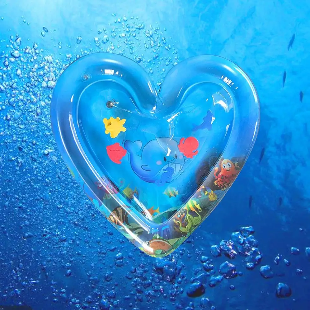 

Baby Inflatable Water Pad heart shape fun activity game center sensory stimulation sports skills baby belly time game Toys Gift