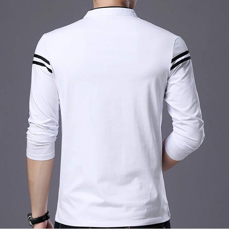 Long Sleeve t-shirt for men with buttoned round-collar-2