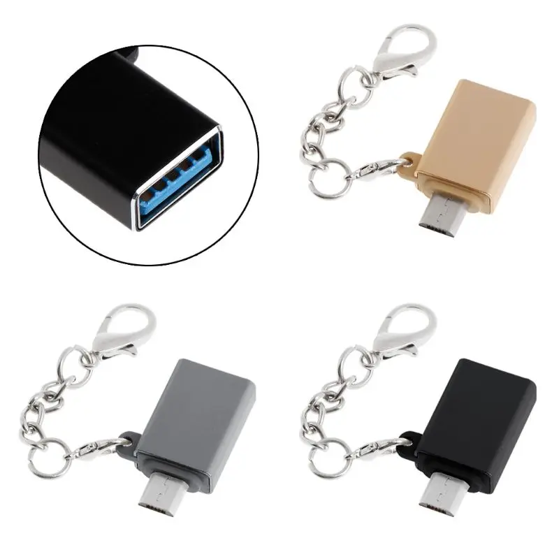 Micro USB на USB 3,0 Женский OTG на ходу адаптер с цепочкой для samsung S7S6 Edge S4S3 Xiaomi huawei Android Смартфон стол