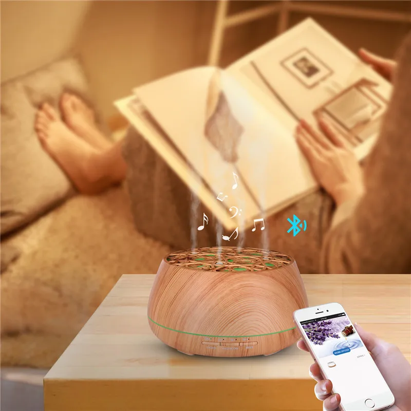  DEVISIB Bluetooth Speaker Aroma Essential Oil Diffuser Waterless Auto Shut-off 7 Color Changing LED