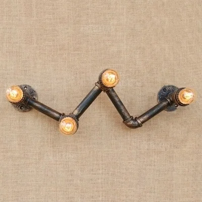 

Loft Style Creative Iron Water Pipe Lamp Industrial Vintage Wall Light Fixtures For Home Edison Wall Sconce Lampara Pared