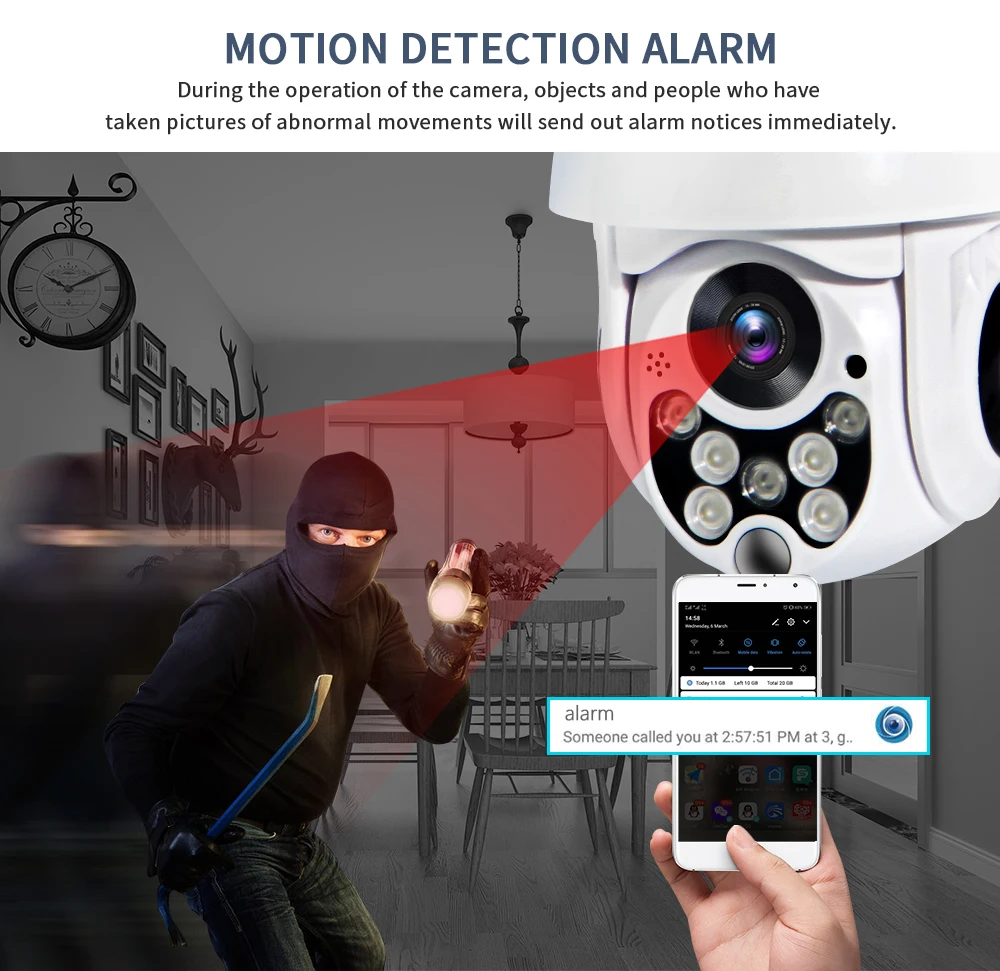  INQMEGA Cloud 4MP PTZ IP Camera Speed Dome WiFi Wireless Network CCTV Camera Outdoor Security Surve