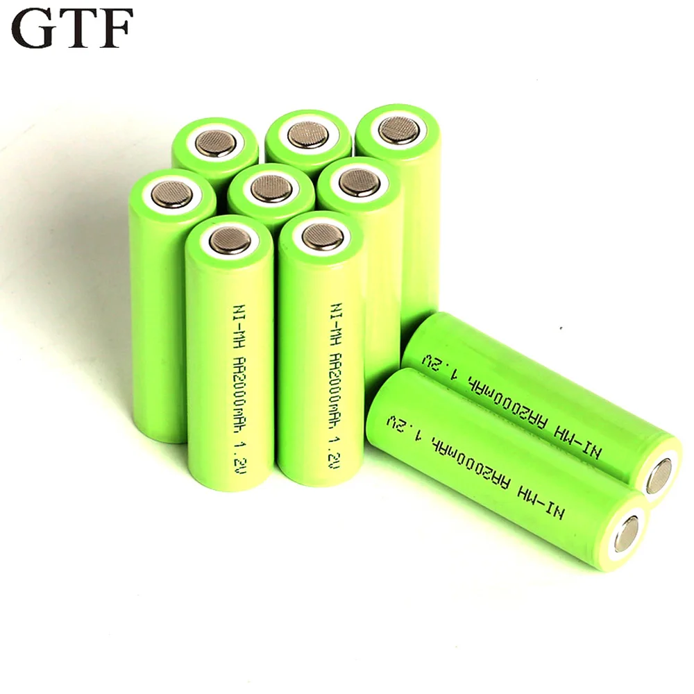 GTF 1 2 V AA 2000mAh ni mh аккумуляторная батарея Bateria 2A батареи для камеры игрушки мощный