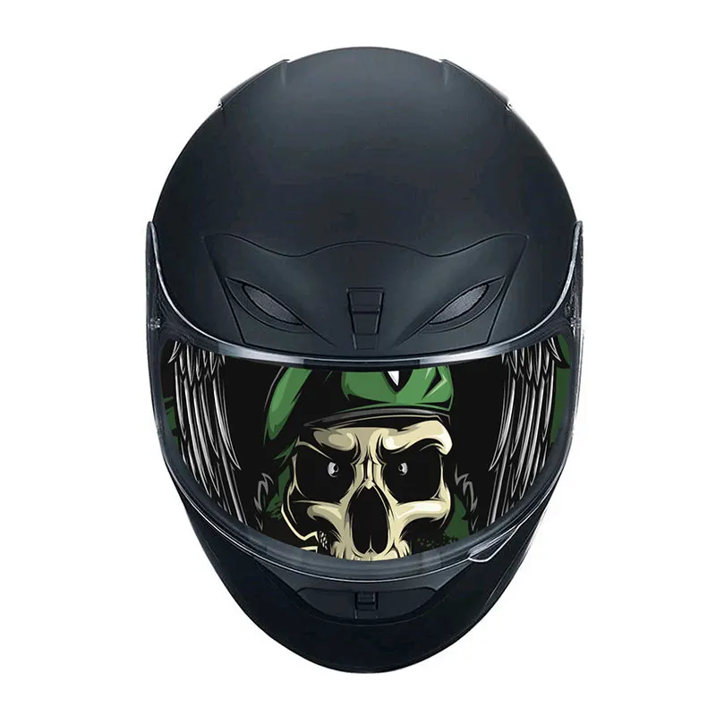 Наклейка для украшения объектива мотоциклетного шлема со съемным козырьком для гоночного шлема крутая аппликация персональная пленка полупрозрачная наклейка для объектива