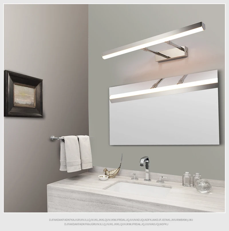 Светильник для ванной комнаты, санузел, светодиодный настенный светильник с зеркальной головкой, светильник с телескопической регулировкой, зеркальный светильник для шкафа из алюминия, переменный ток 110-220 В