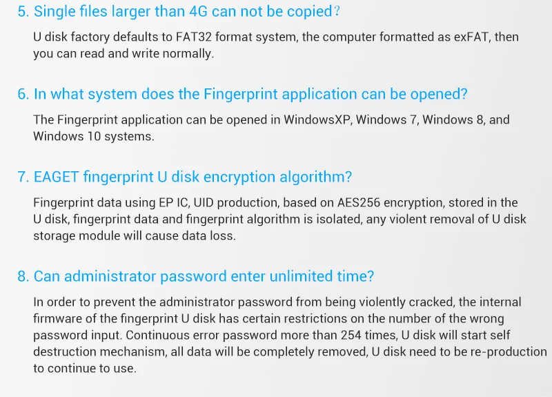 EAGET USB Флешка 64 ГБ Накопитель Отпечатков Пальцев Компактный Накопитель С Шифрованием 32GB USB Флэш-Накопитель Флкшка Для Ноутбука PC