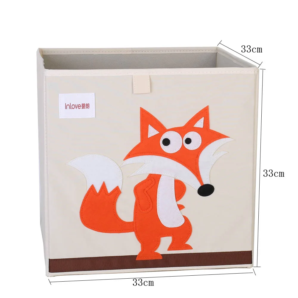 3d мультяшный ящик для хранения животных, детский игрушечный Органайзер, складная корзина для хранения одежды, офисный органайзер, шкаф для хранения, полка для книг - Цвет: Fox