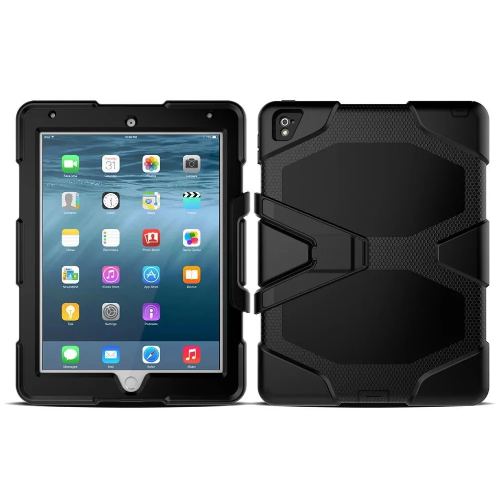 Сверхпрочный чехол Axbety для iPad Air, чехол, полная защита, подставка, Гибридный чехол для iPad 5 Air 1st, противоударный защитный чехол для планшета s - Цвет: Черный