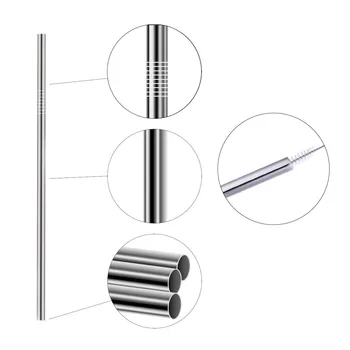 

-Set of 10 Stainless Steel Straws,Straight Reusable Drinking Straws 10.5 inch Long 0.24 inch Dia for 30 oz Tumbler and 20 oz T