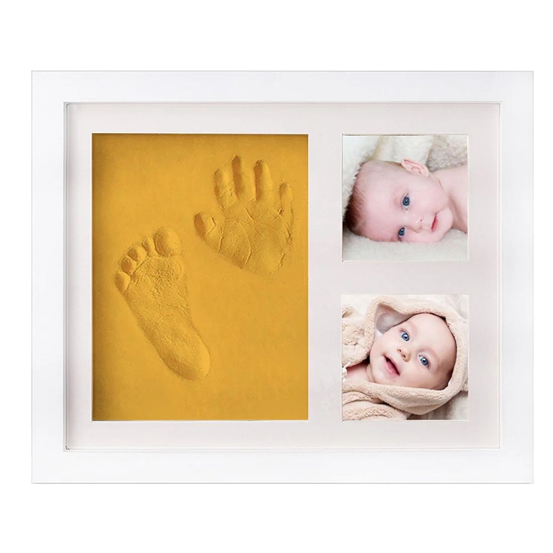 

Sweet DIY Baby Photo frame Newborn Baby Souvenir gift 3D handprint or footprint souvenir with 2 Inkpad for baby home decor