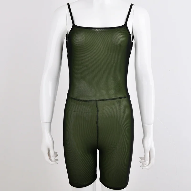 Mesh Transparent Sexy Playsuit Womens bodysuit Strapless Backless Bodycon Jumpsuits For Women 2018