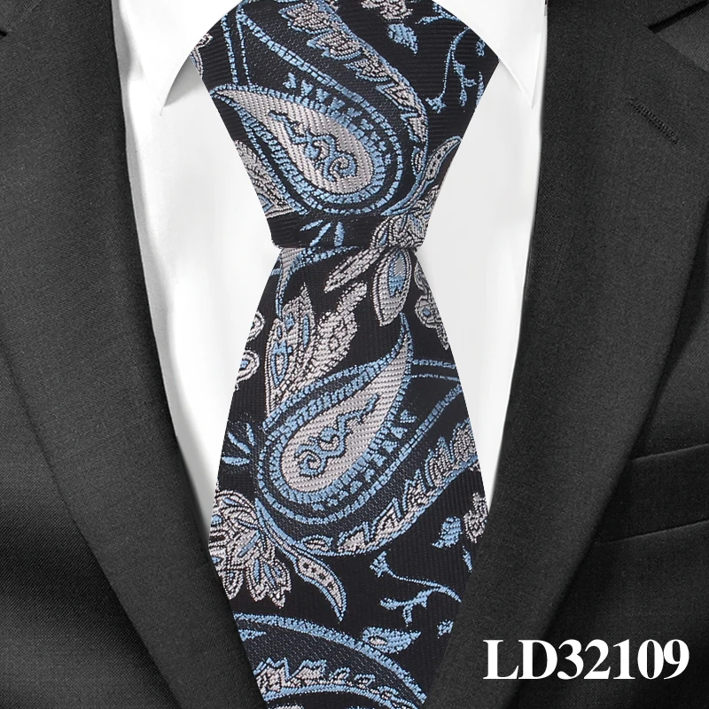 Жаккардовый галстук для мужчин, полиэстеровый цветочный галстук для шеи, деловые свадебные костюмы, 7 см. Узкие галстуки, тонкий мужской галстук для взрослых Gravatas - Цвет: LD32109