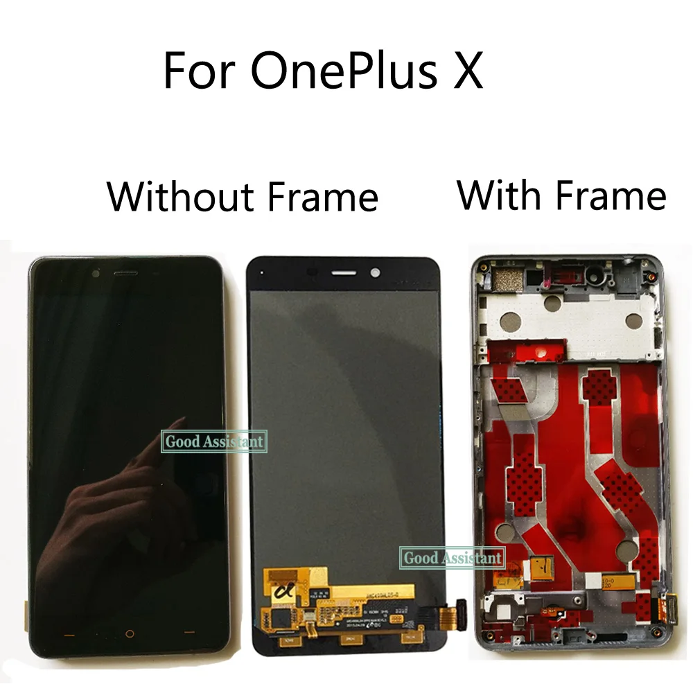 

Black/White 5.0 inch NEW For OnePlus X E1001 E1003 LCD Display + Touch Screen Glass Digitizer Assembly Replacement With Frame