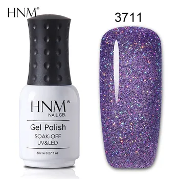 

HNM 8ML Neon Glitter UV Gel Nail Polish Soak Off Long Lasting Gel Varnish Nail Art Manicure