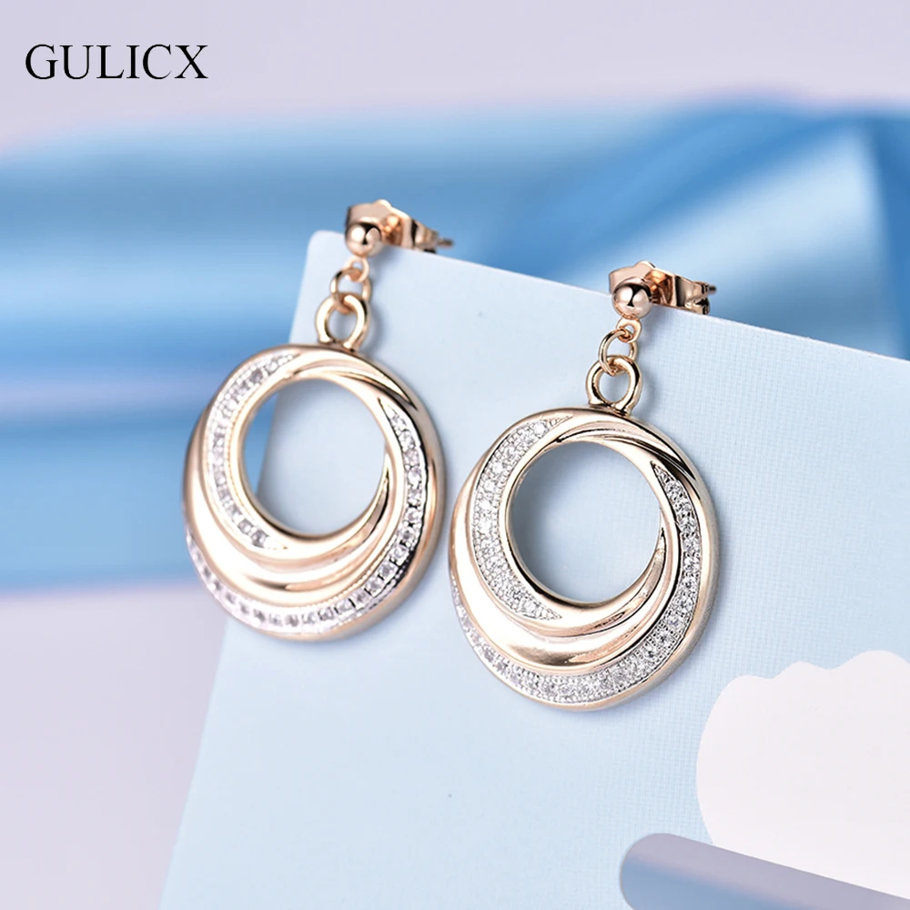 GULICX Unique font b Luxury b font Trendy Annual Circle Design Full Mirco Paved Crystal Zircon