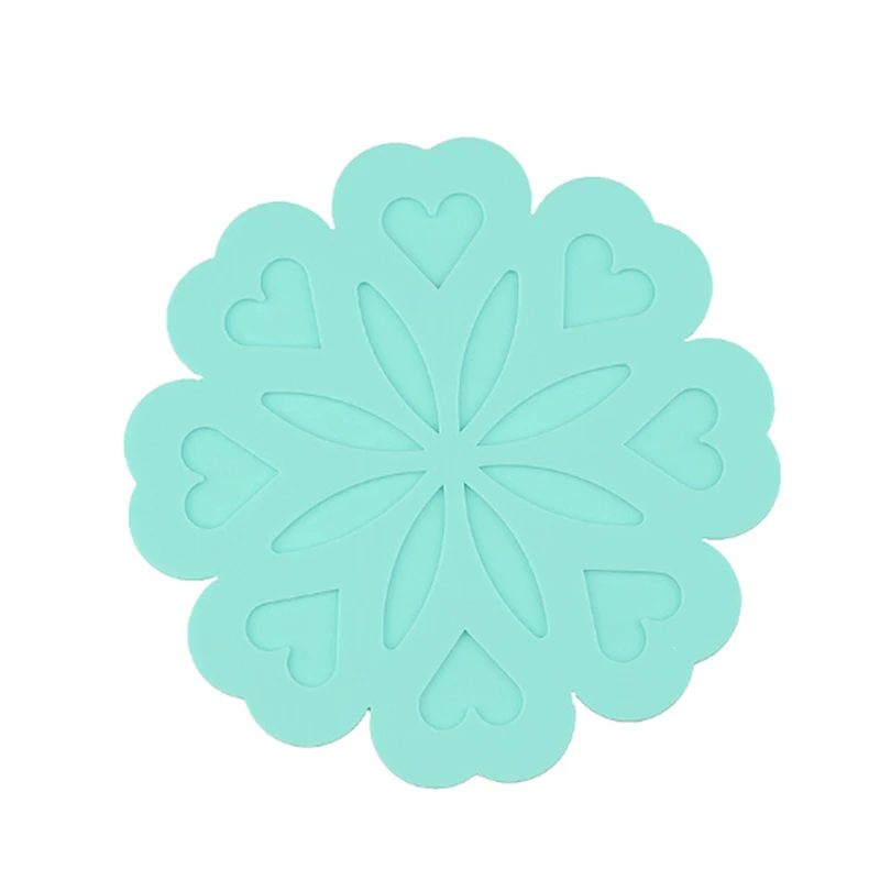 وساده دافئه القلب على شكل زهرة الملونة تصميم جولة سيليكون الجدول سجادة مقاومة للحرارة الشاي كوب فنجان قهوة حصيرة تحديد الموقع