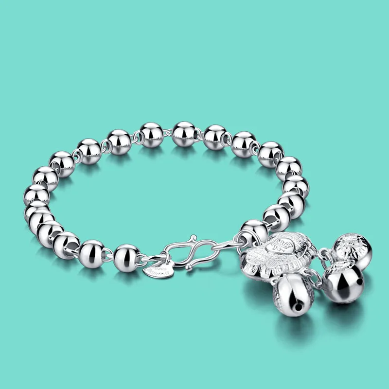 Chinese style 925 sterling silver bracelet female bead chain Chinese