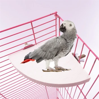 

1Pc New Pet Bird Parrot Wood Platform Stand Rack Toy Hamster Branch Perches For Bird Cage Toys 3 Sizes Pet Supplies