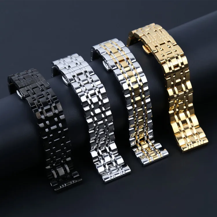 

Stainless Steel Unisex Watchband 14mm to 22mm Luxury Mens Womens Watchbands Butterfly Buckle Watch Strap in Multiple Colors