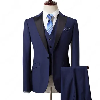 

Men's suit custom wedding groom groomsmen dress fashion slim men's suit three-piece suit (coat + pants + vest)