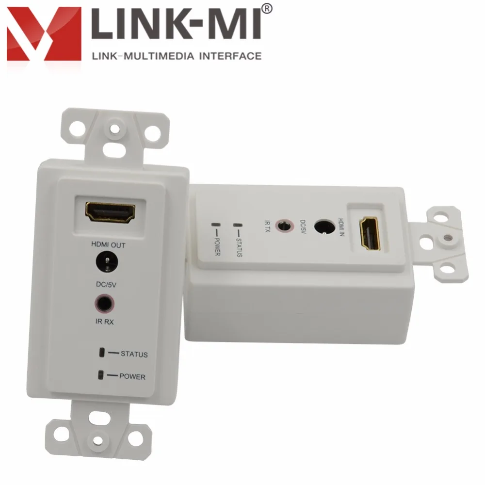 LINK-MI 60M Wallplate HDMI Extender over Single Cat5e/6 с ИК 1080p 3D видео для Северной Америки стандарт Wallplate