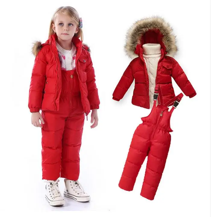 

2PCS/Set Kids Clothes (Down Jacket +Rompers)Sport ski suit Girls Boys Clothes Toddler Baby tracksuit Winter children clothing