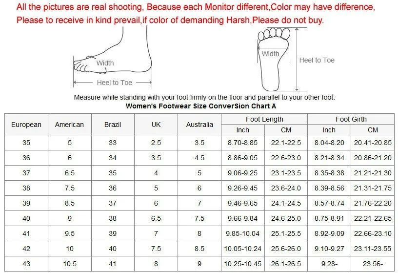 Таблица полноты ноги женской обуви