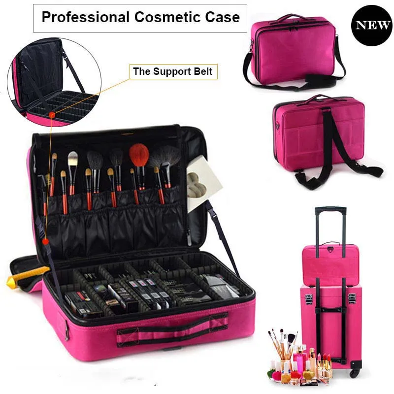 

New Women Fashion Cosmetic Bag Travel Makeup Organizer Female Girl Professional Make Up Box Cosmetics Pouch Bags Beauty Case