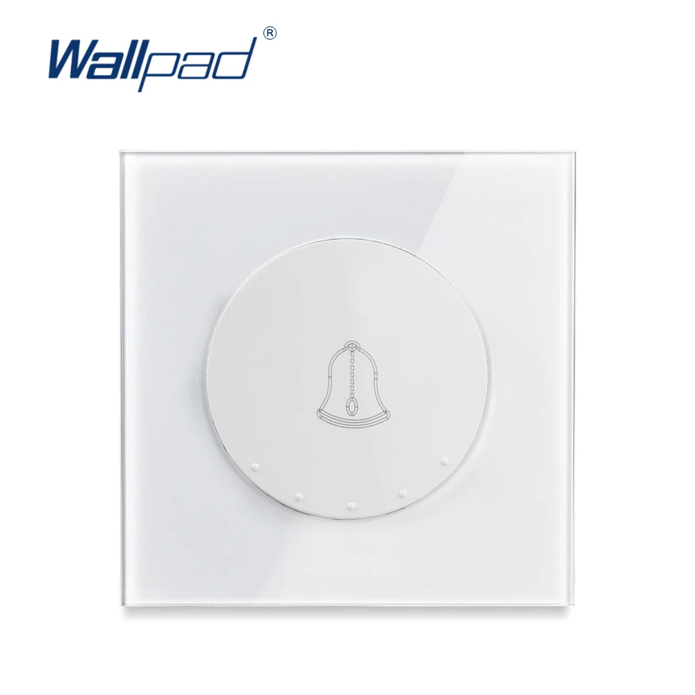 

Wallpad Doorbell 1 Gang Reset Momentary Contact Wall Light Switch Crystal Glass Panel Rocker Button