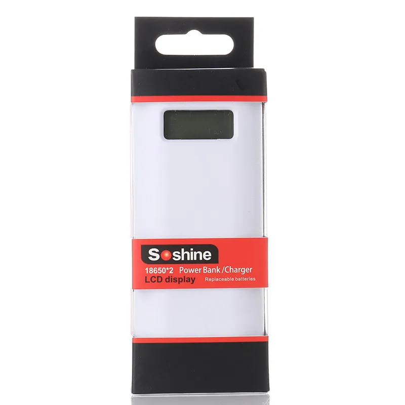 

Soshine E4S Intelligent External Battery Portable LCD Display Power Bank Box 18650 Battery Charger Powerbank Case For iPhone 6 7
