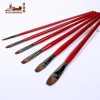 

Zhouxinxing weasel cents transparent transparent red rod brush set art teaching oil painting watercolor pen sets acrylic brush
