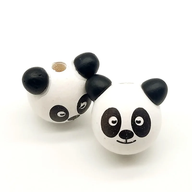 

10pcs Wooden Beads 3D Panda Bear Pattern 19x29mm White Cute Kids Wood Spacer Beads Loose beads Fit Kids Handmake DIY Accessory