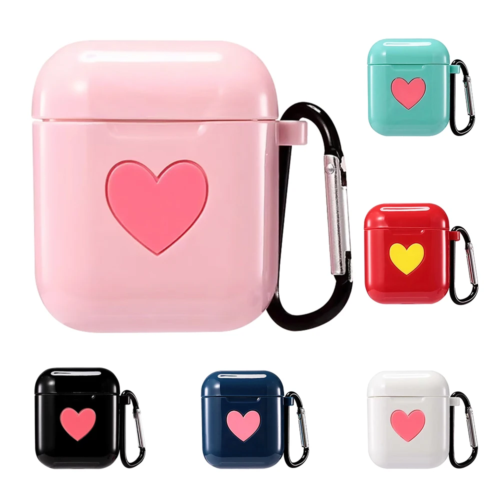 

Pink Heart Earphone Cases For Apple Airpods Silicone Case Wireless Bluetooth Earphone Cover For Apple Airpods Protector Sleeve