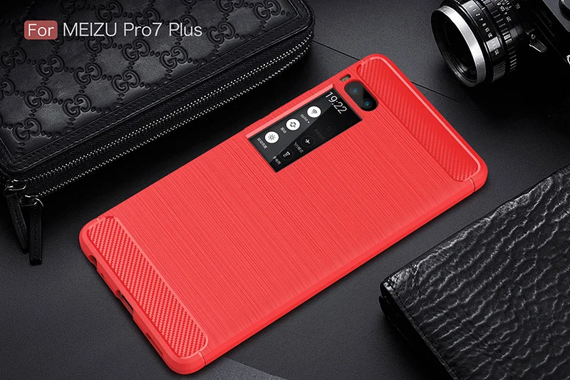 carbon fiber silicone case meizu pro 7 plus (10)