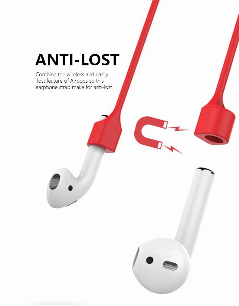 Магнитный ремешок с защитой от потери для Apple AirPods ремешок с защитой от потери магнитный ремешок для i7s i10 i12 i30 TWS наушники силиконовый шнур-кабель