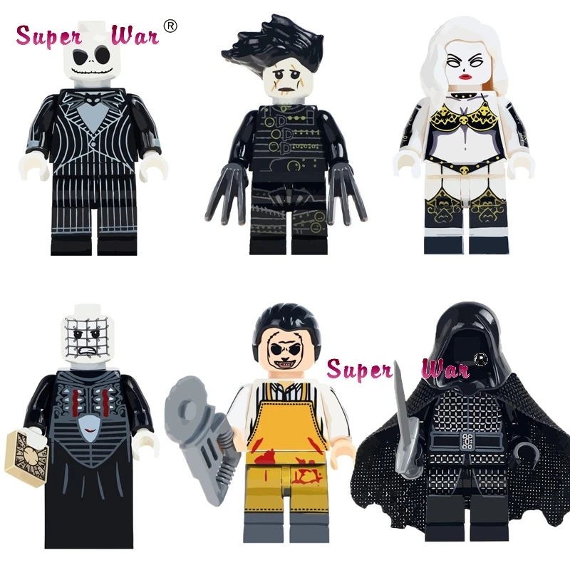 

50pcs The Horror Halloween Theme Jeepers Creepers Pinhead Pincushion Edward Scissorhands building blocks bricks toys for boys