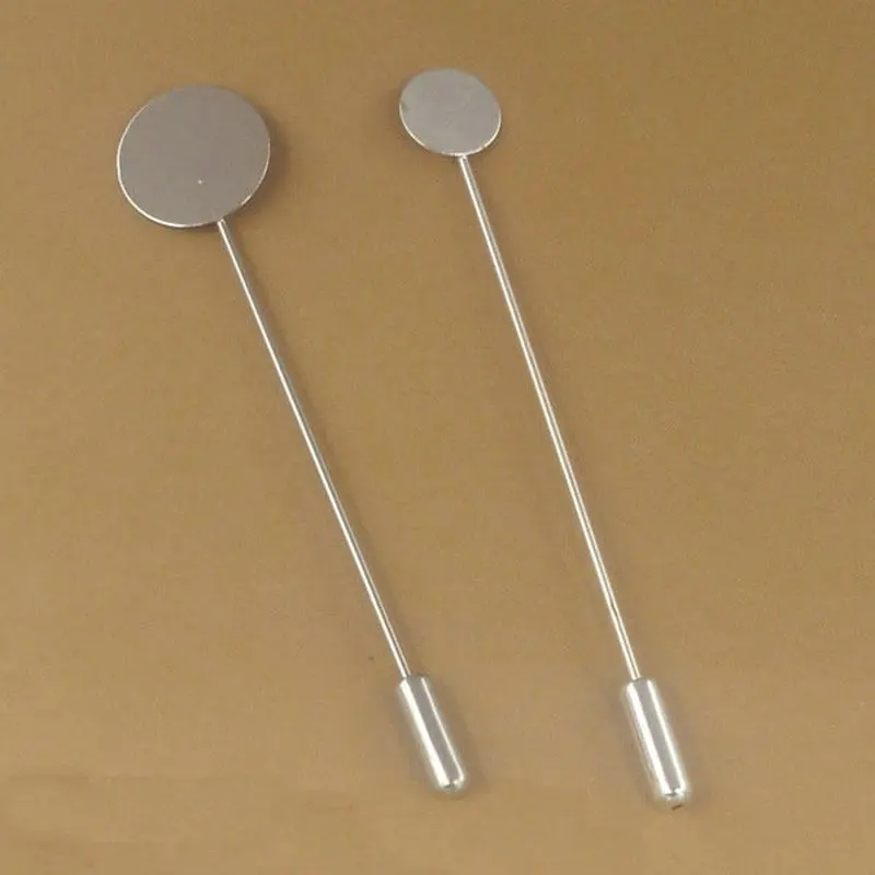 SONGLONG Safety Brooch Pins Copper long lapel pin base, Blank Stick Pin