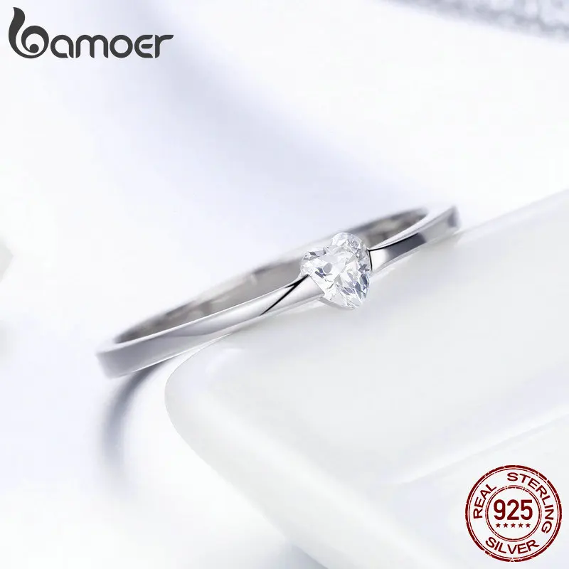 925 Sterling Silver Luminous Finger Ring Simple Heart Wedding Rings Women Wedding Engagement Jewelry SCR450 Silver Ring Wedding Rings Finger Rings Womens Ring Jewelry Rings Ring Jewelry