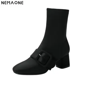 

NEMAONE Ladies Boots Women's Shoes Punk Platform Warm Shoes Woman Motorcycle Riding Ankle Boots size 41 42 43