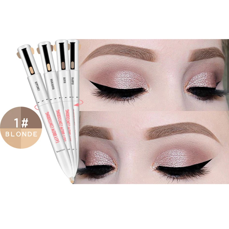 4 In1 Eyebrow Pencil Makeup Lasting Waterproof Drawing Eye Eyebrow Tattoo Pen Maquiagem Cosmetics for Eyebrows TSLM2 - Цвет: 01