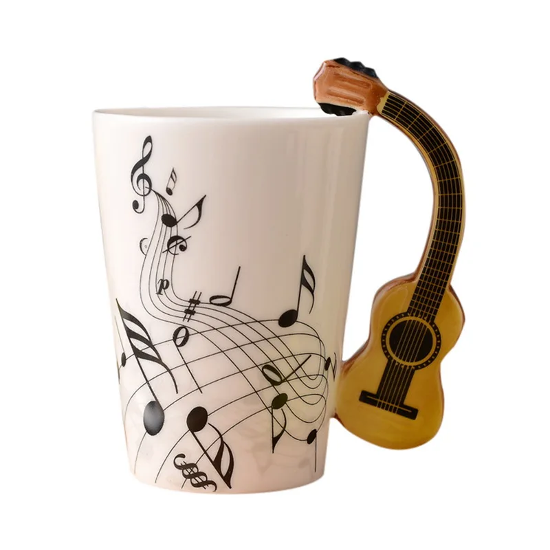 Dozzlor 1 шт. 300 мл музыкальная нота кружка с ручка инструмента бутылка для воды Керамика кружка кофейная чашка воды бутылка кухонные инструменты