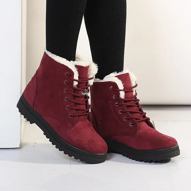 Fashion Warm Snow Calzado Mujer Winter Boots Women Sapato Feminino Boots Women Ankle Boots Wedges Dames