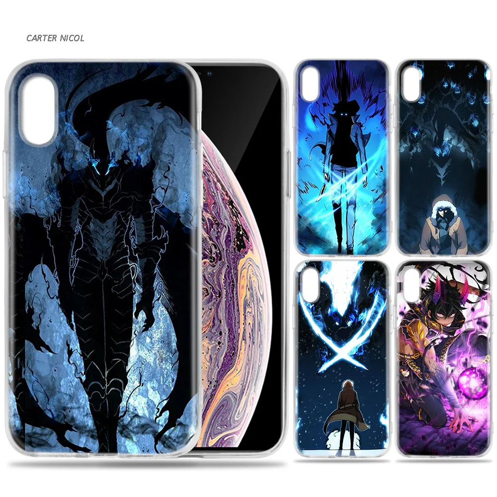 

Case for iPhone 7 8 6 6s Plus 5 5S SE 5C X XS MAX XR Silicone Coque Cases Cover Solo Leveling Sung Jin