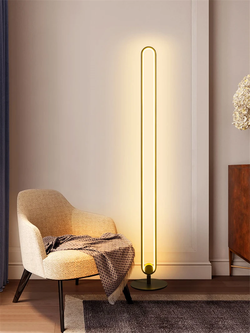 Скандинавский минималистичный торшер, креативная личность, прикроватный светодиодный светильник для спальни, стоячий светильник для гостиной, домашний декор, железный светильник