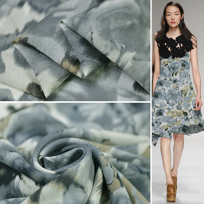 

High-end silk Yangmaoqiao yarn soft anti-wrinkle micro perspective summer fashion designer fabric
