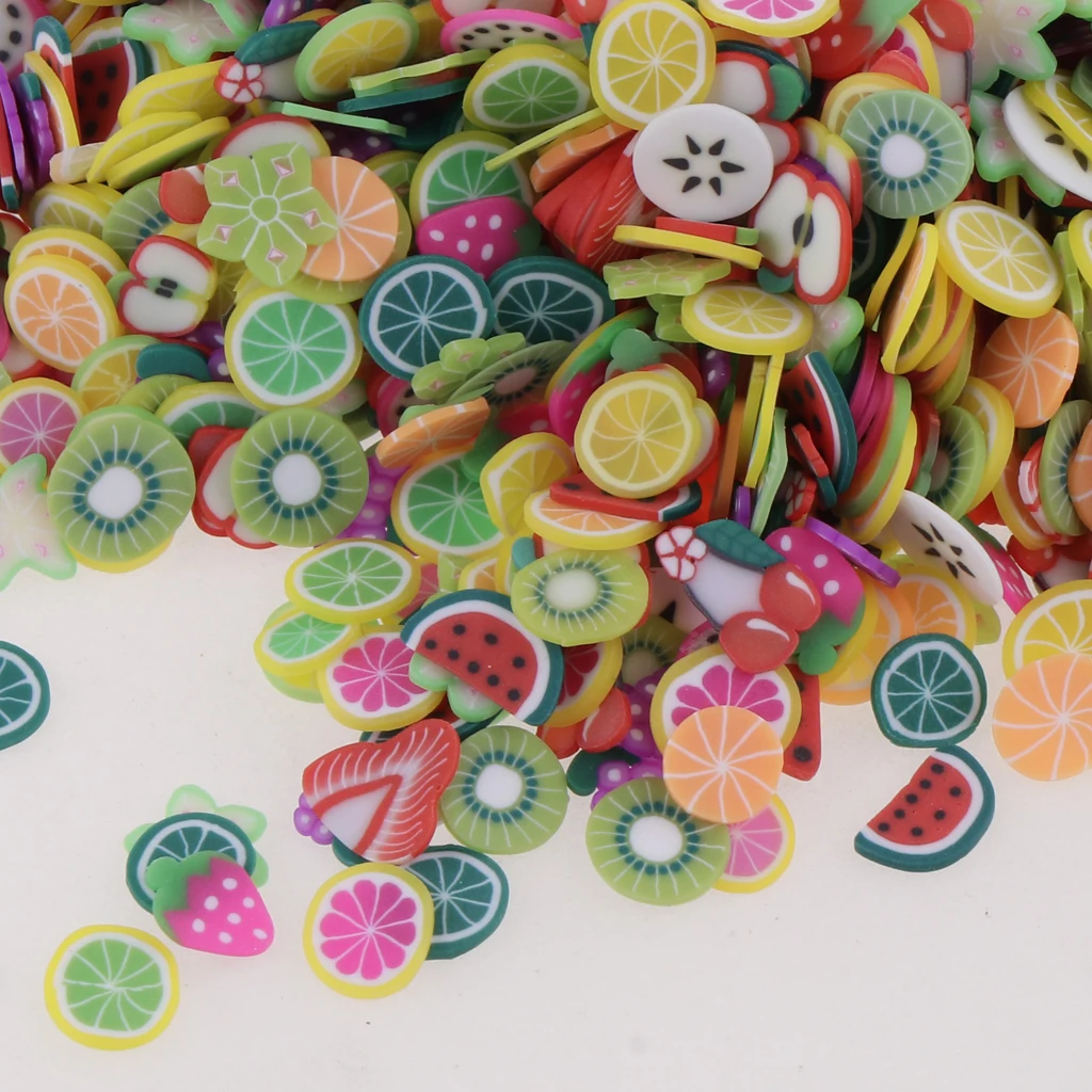

5000pcs Clay Lightweight Mixed Color Nail Art Slice Tips Clay Nails Stickers Decor