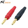 2 шт./1 пара, новые позолоченные штекеры 4 мм для музыкального кабеля динамика, соединители штекеров типа «банан» ► Фото 1/6
