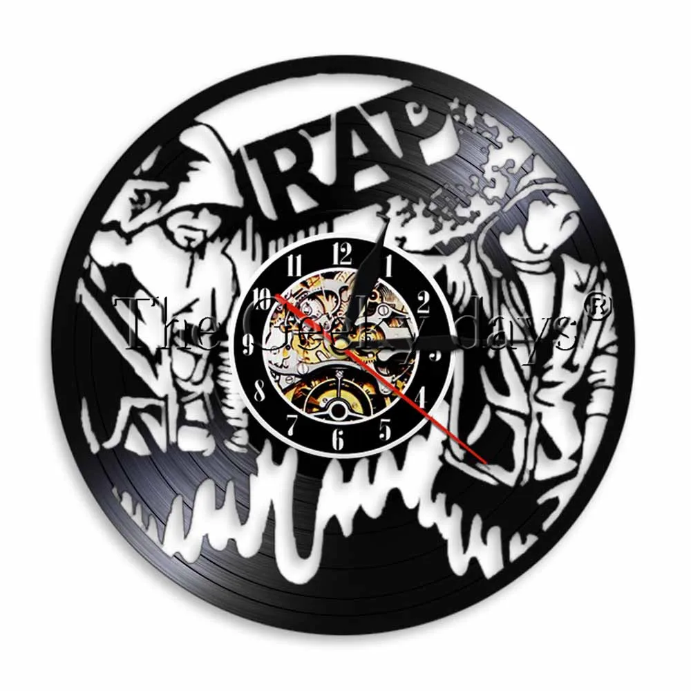 1Piece Personalized Night Light Rap Music Vinyl Wall Clock 12" Illuminated Wall Art Home Decor