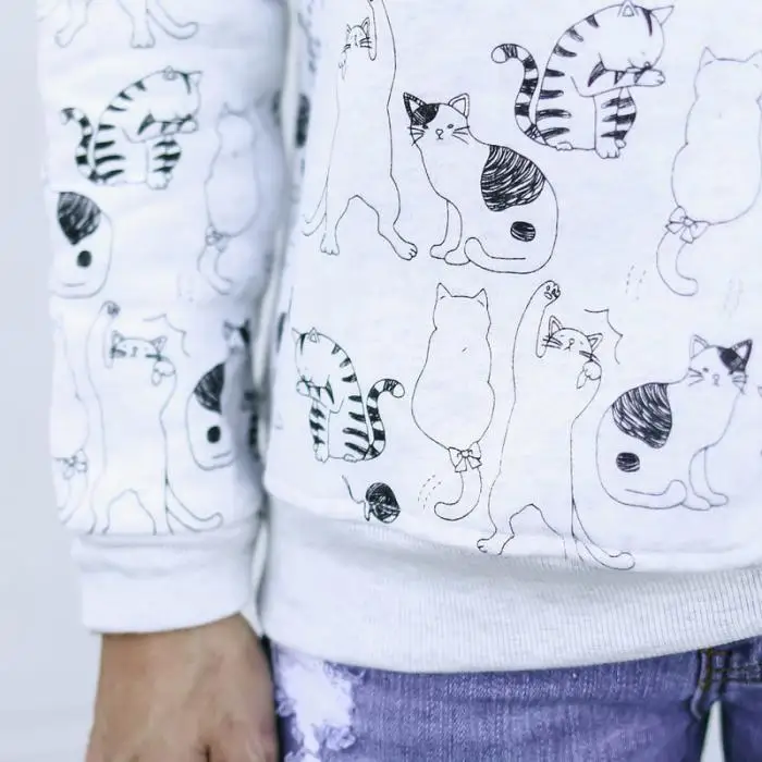 Мода женщин Снежинка олень/лиса печати Толстовка Джемпер Пуловер Slim Fit Рождество Топы NFE99